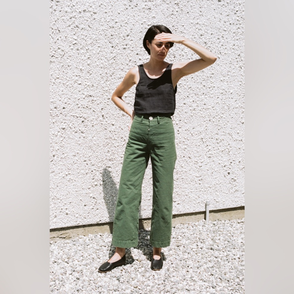Jesse Kamm Sailor Pants Sz 12 Olive Green